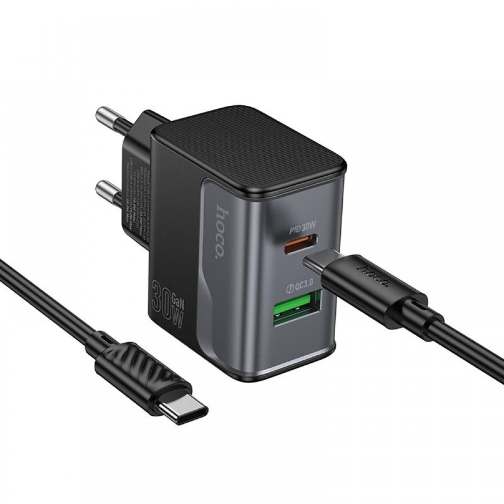 МЗП Hoco CS73A Star Speed PD30W+QC3.0 (1USB-A/1C) + кабель Type-C to Type-C