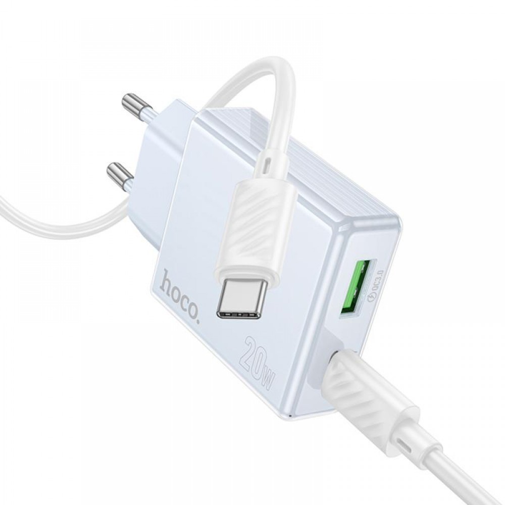 МЗП Hoco C142A Direct PD20W+QC3.0 (1USB-A/1C) + кабель Type-C to Type-C МЗП Hoco C142A Direct PD20W+QC3.0 (1USB-A/1C) + кабель Type-C to Type-C