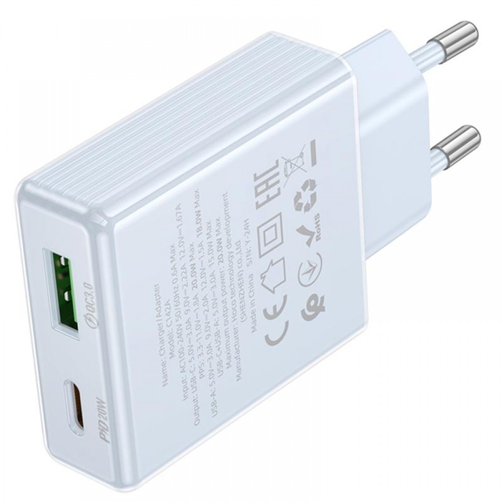 МЗП Hoco C142A Direct PD20W+QC3.0 (1USB-A/1C) МЗП Hoco C142A Direct PD20W+QC3.0 (1USB-A/1C)