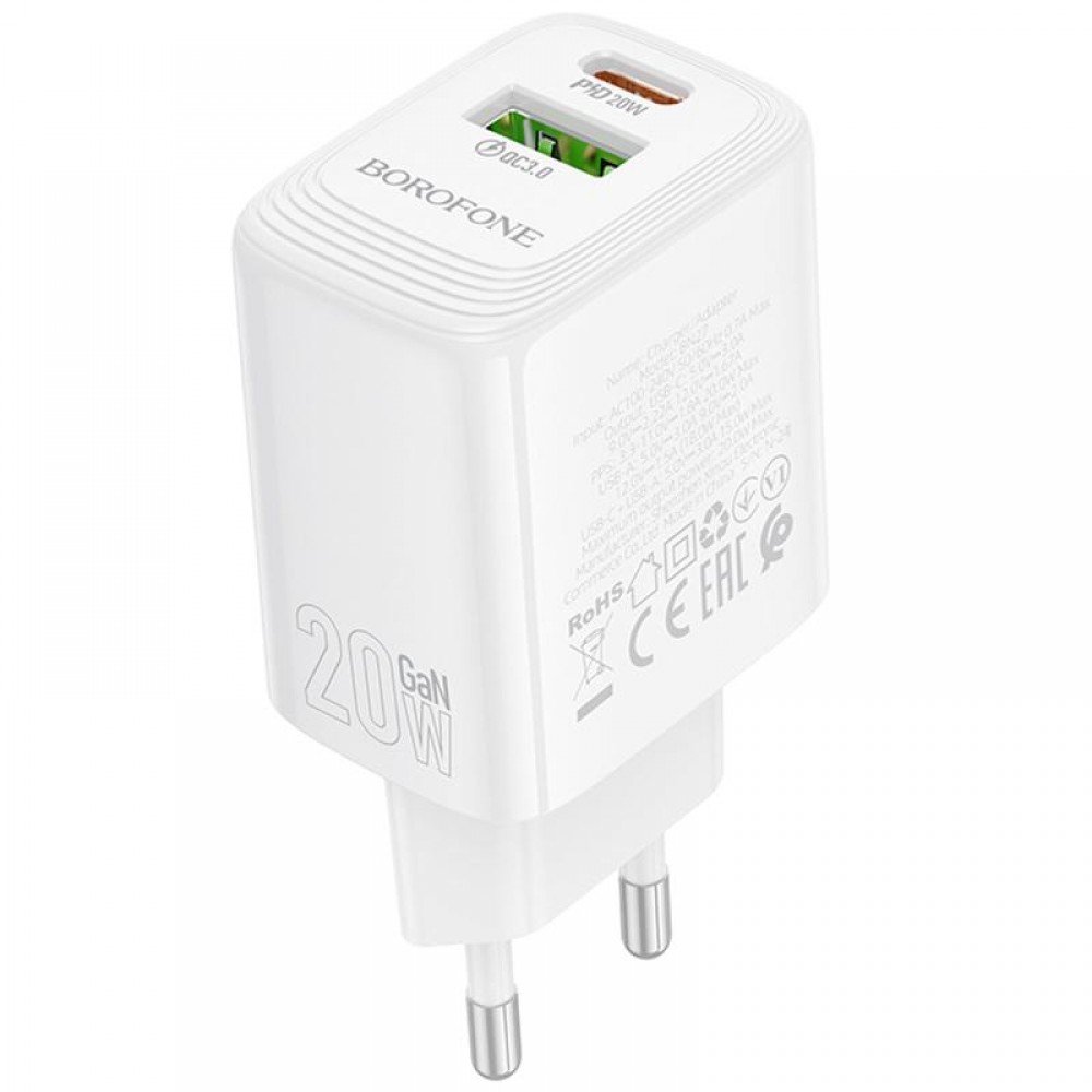 МЗП Borofone BN27 Fuente PD20W+QC3.0 (1USB-A/1C) МЗП Borofone BN27 Fuente PD20W+QC3.0 (1USB-A/1C)