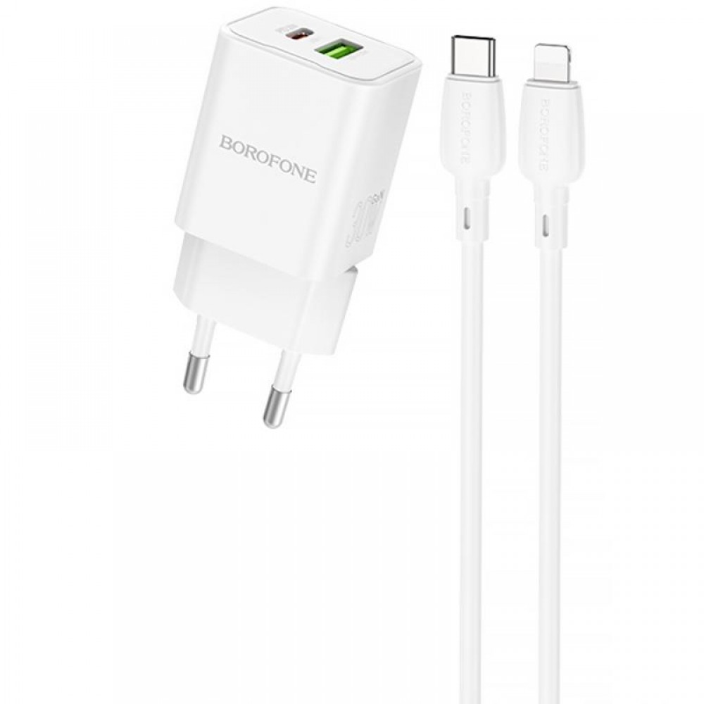 МЗП Borofone BN14 Royal PD30W+QC3.0 (1USB-A/1C) + кабель Type-C to Lightning МЗП Borofone BN14 Royal PD30W+QC3.0 (1USB-A/1C) + кабель Type-C to Lightning