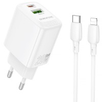 СЗУ Borofone BN27 Fuente PD20W+QC3.0 (1USB-A/1C) + кабель Type-C to Lightning