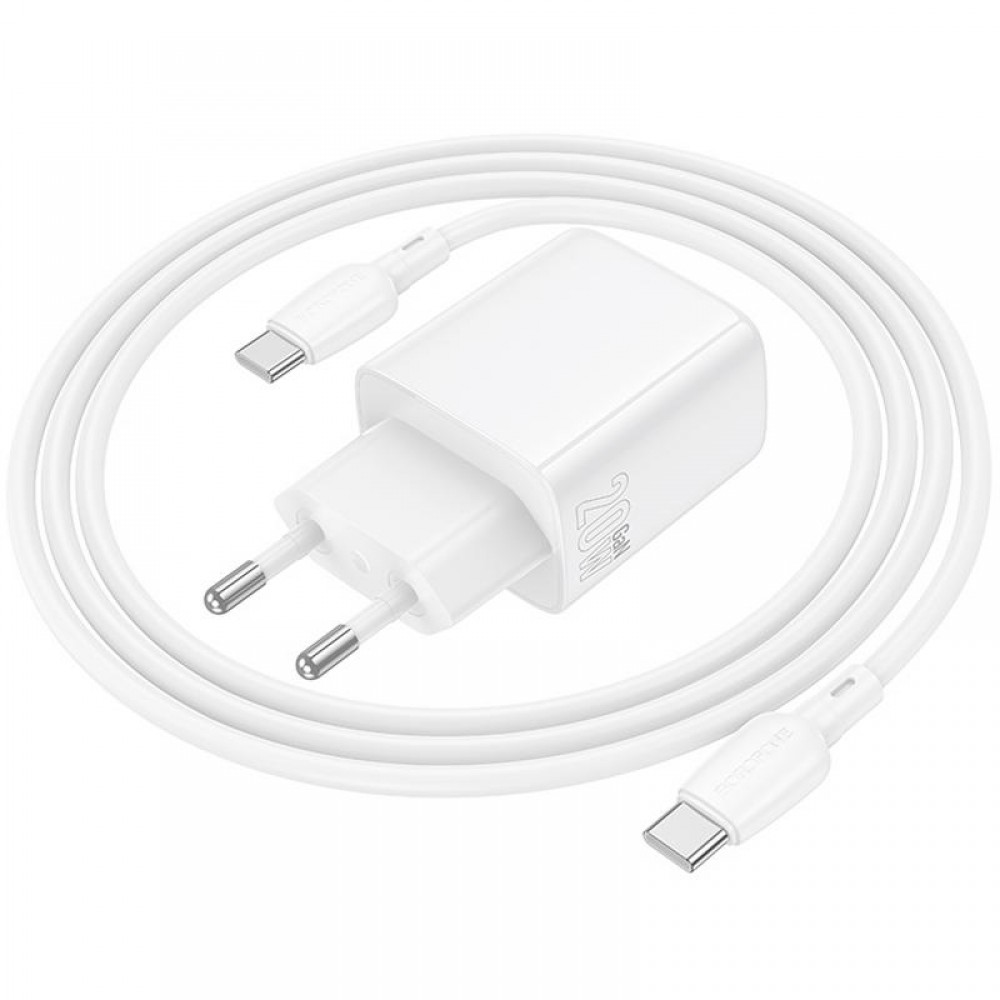 СЗУ Borofone BN27 Fuente PD20W+QC3.0 (1USB-A/1C) + кабель Type-C to Type-C СЗУ Borofone BN27 Fuente PD20W+QC3.0 (1USB-A/1C) + кабель Type-C to Type-C