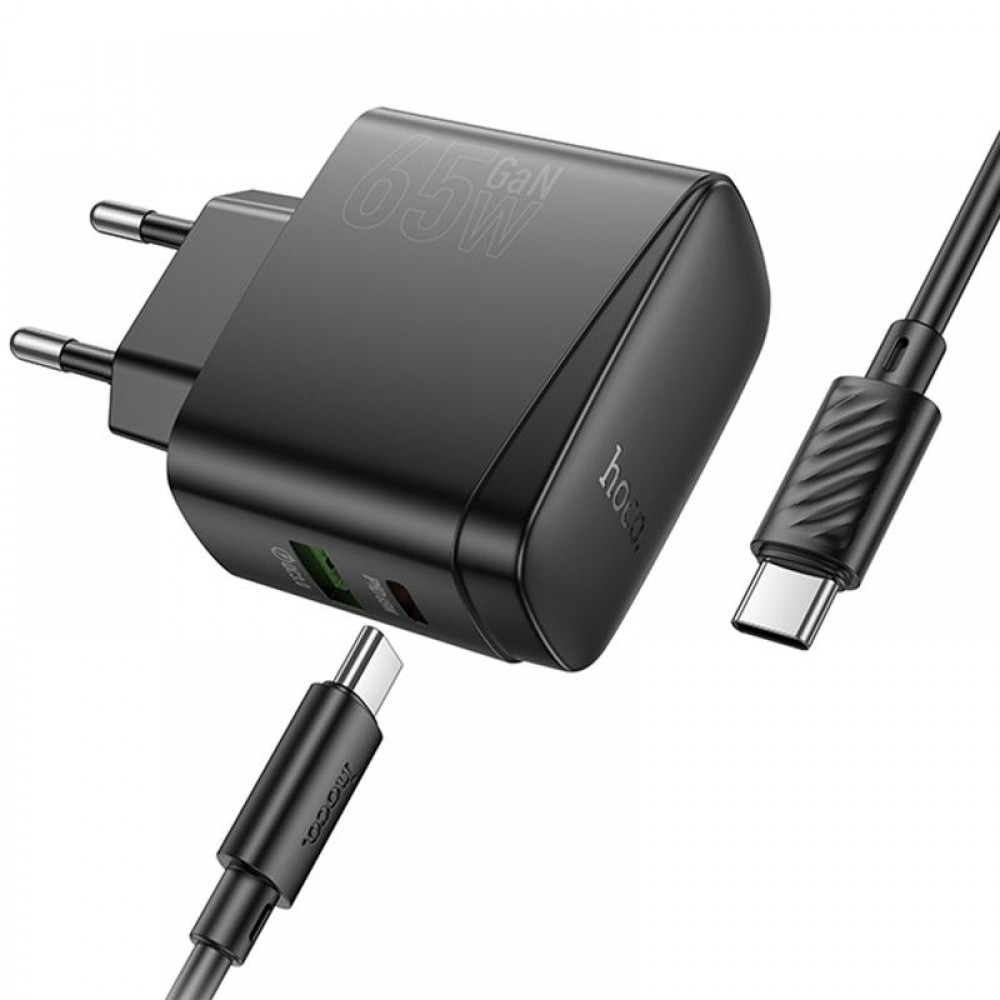 МЗП Hoco CS63A Bright PD65W (1USB-A/1C) + кабель Type-C to Type-C
