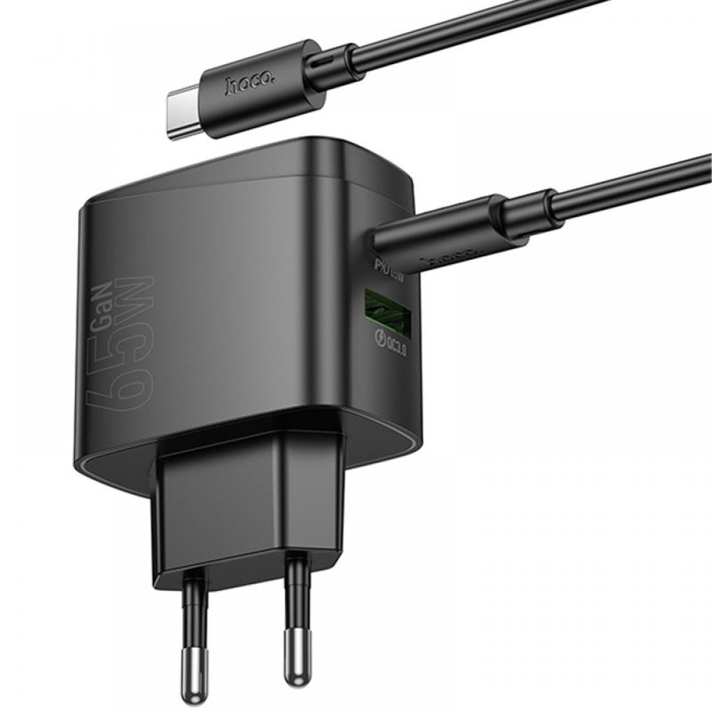 МЗП Hoco CS63A Bright PD65W (1USB-A/1C) + кабель Type-C to Type-C