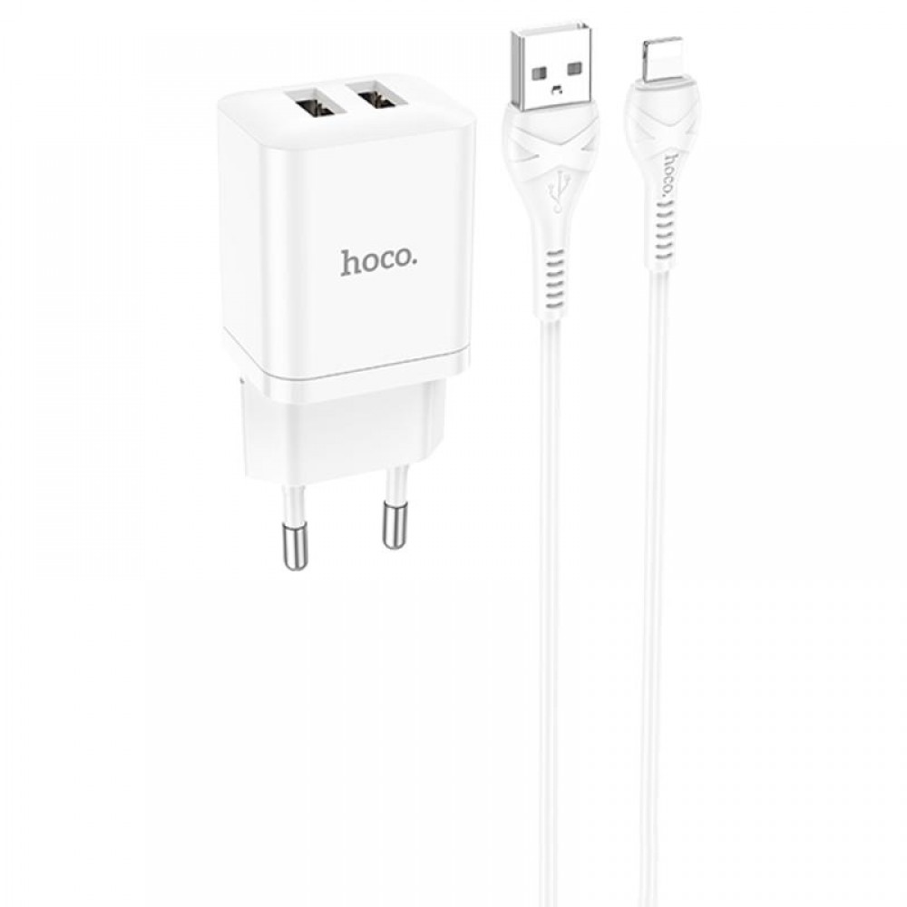 СЗУ Hoco N25 Maker (2USB-A) + USB to Lightning