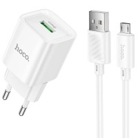 СЗУ Hoco C145A Charm QC3.0 18W (1USB-A) + кабель USB to MicroUSB