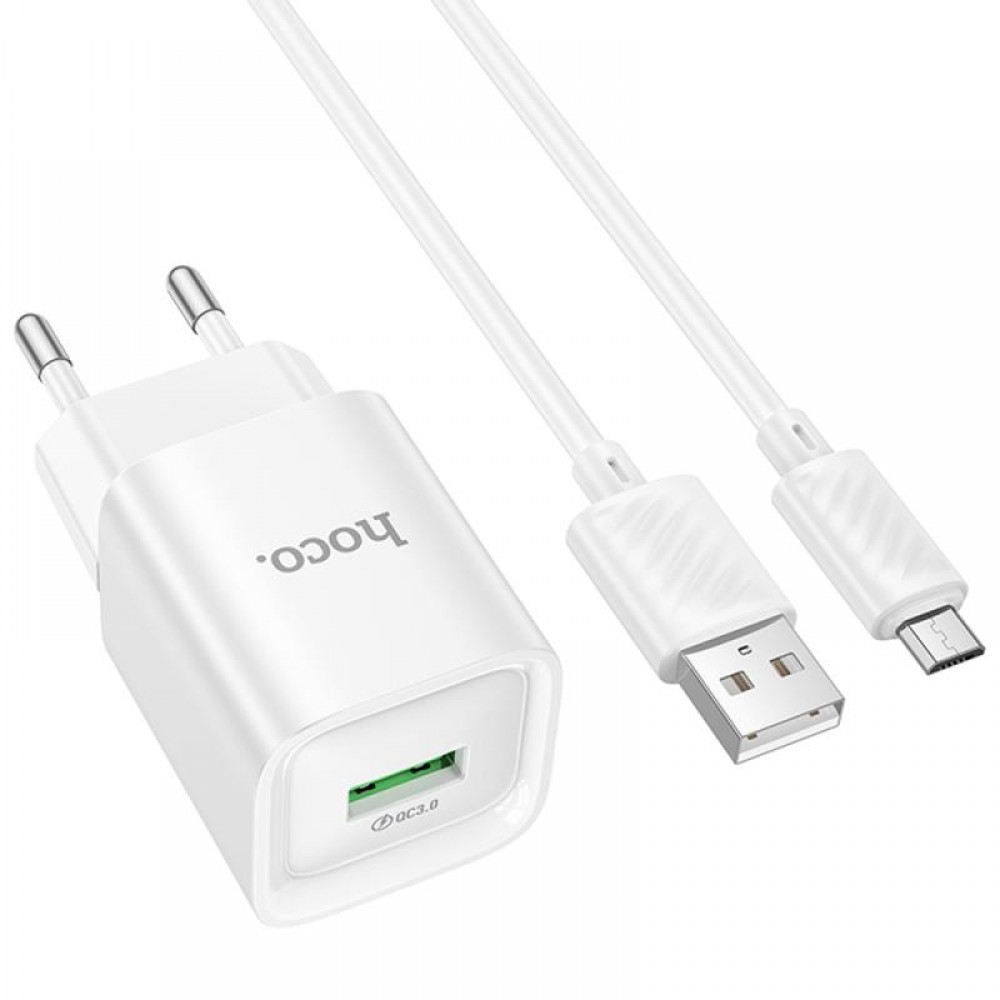 СЗУ Hoco C145A Charm QC3.0 18W (1USB-A) + кабель USB to MicroUSB