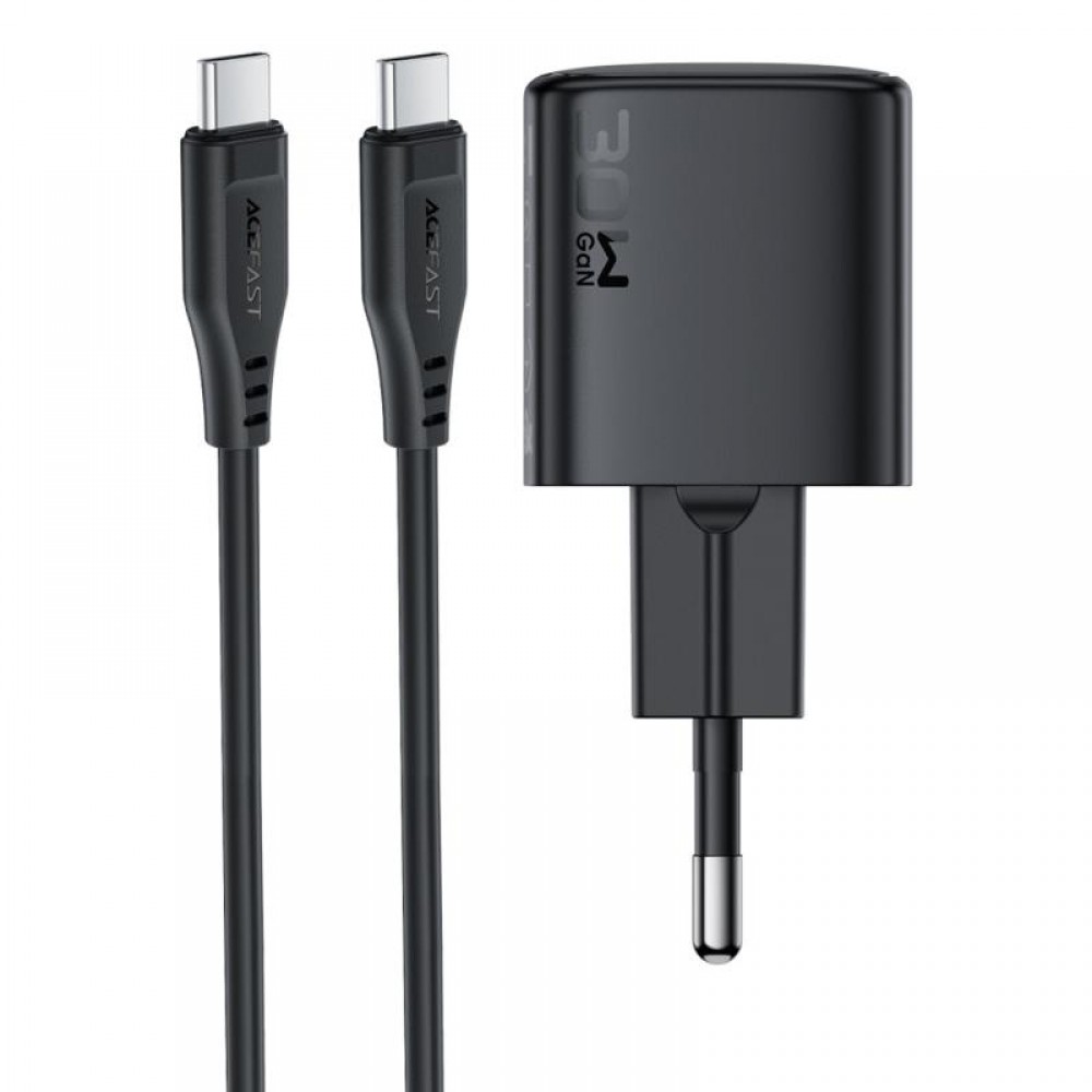 СЗУ Acefast A118 PD30W GaN (1USB-C) + кабель Type-C to Type-C