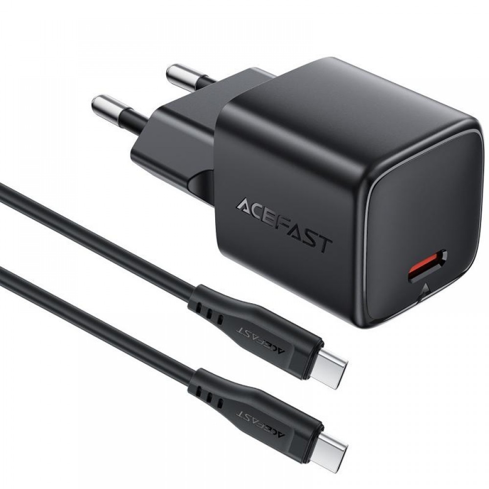 СЗУ Acefast A118 PD30W GaN (1USB-C) + кабель Type-C to Type-C