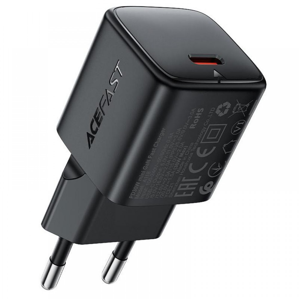 СЗУ Acefast A118 PD30W GaN (1USB-C) + кабель Type-C to Type-C