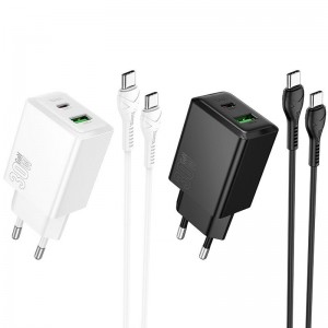 МЗП Hoco N71 Nuevo PD30W+QC3.0 (1USB-A/1C) + кабель Type-C to Type-C