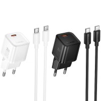 МЗП Hoco N66 Ingenious PD35W (1USB-C) + кабель Type-C to Type-C