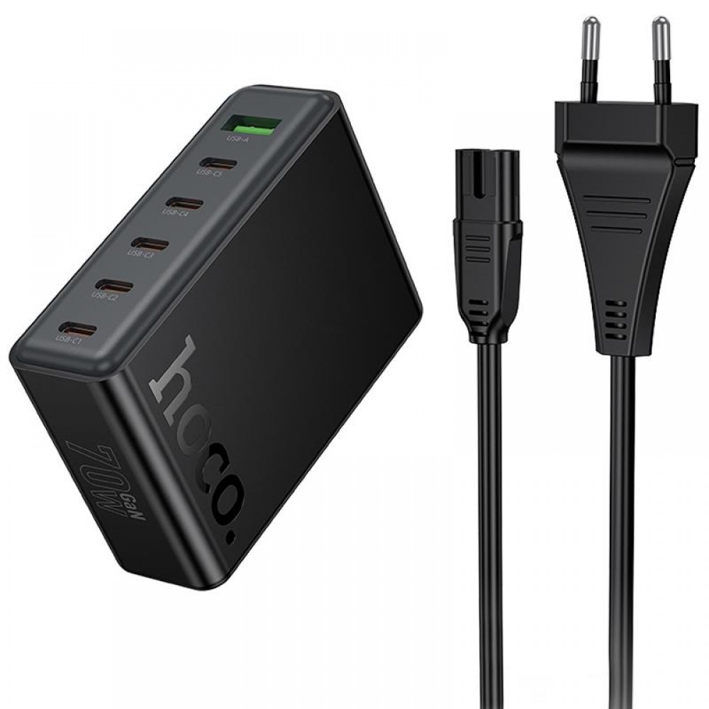 СЗУ Hoco C152A Modern PD70W 6in1 (5USB-C и 1USB-A)