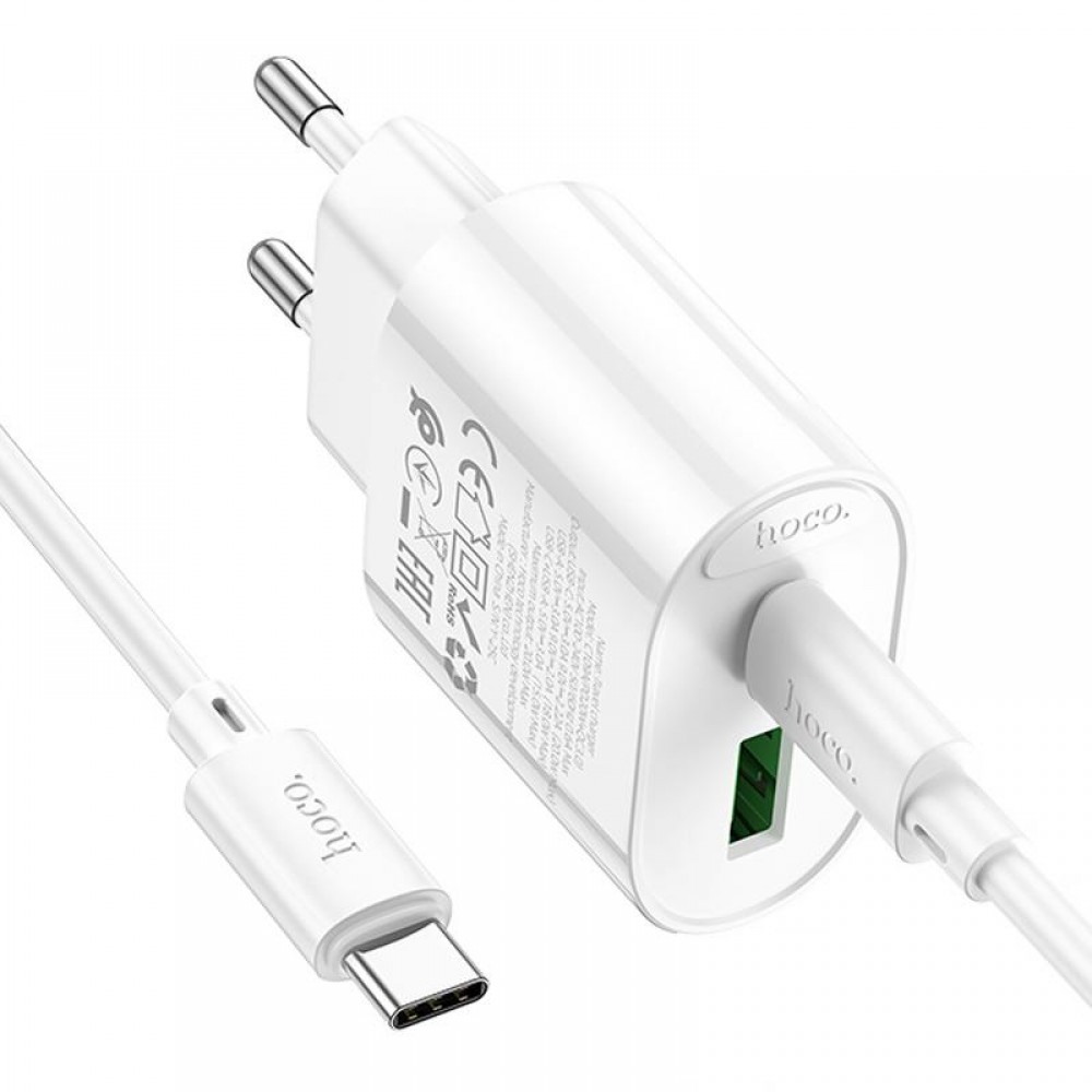 МЗП Hoco C109A Fighter PD20W+QC3.0 (1USB-A/1C) + кабель Type-C to Type-C