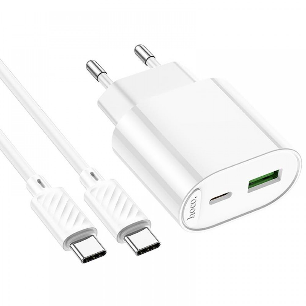 МЗП Hoco C109A Fighter PD20W+QC3.0 (1USB-A/1C) + кабель Type-C to Type-C