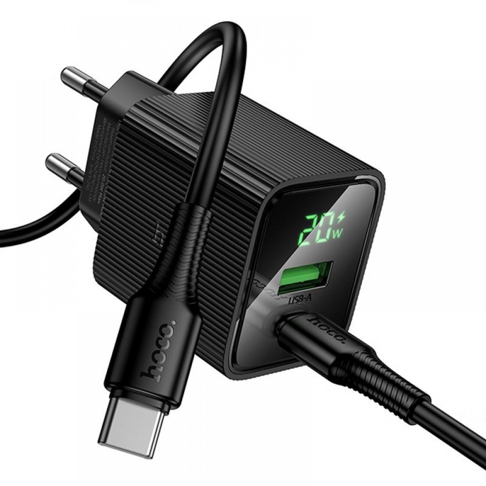 МЗП Hoco CS83A Excellent with digital display PD20W+QC3.0 (1USB-A/1C) + кабель Type-C to Type-C