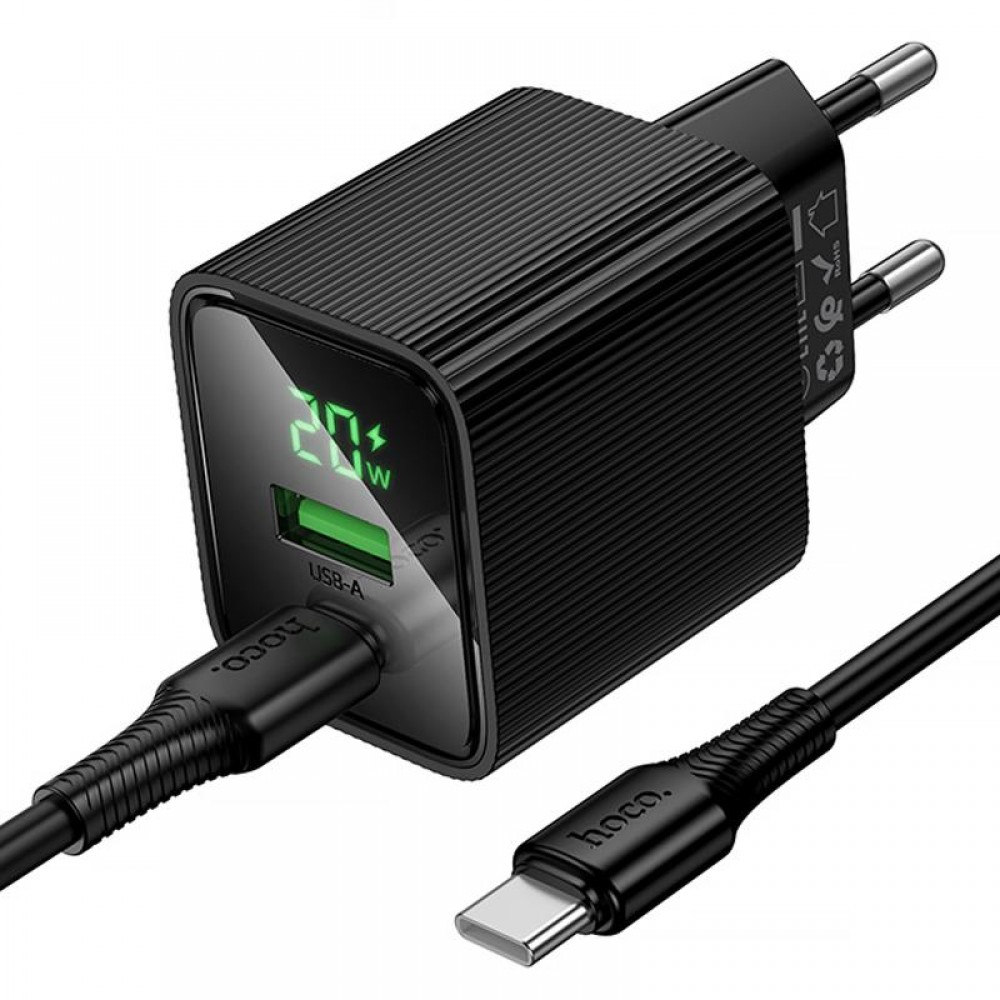 МЗП Hoco CS83A Excellent with digital display PD20W+QC3.0 (1USB-A/1C) + кабель Type-C to Type-C