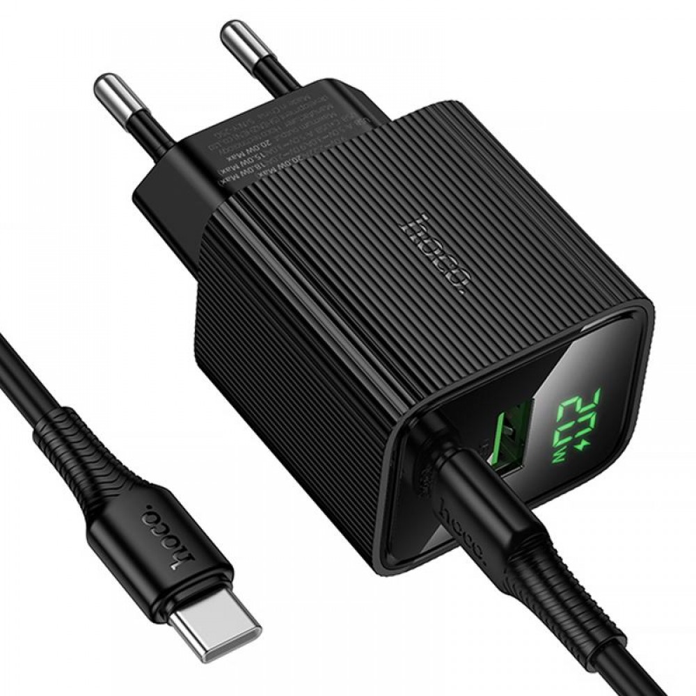 МЗП Hoco CS83A Excellent with digital display PD20W+QC3.0 (1USB-A/1C) + кабель Type-C to Type-C