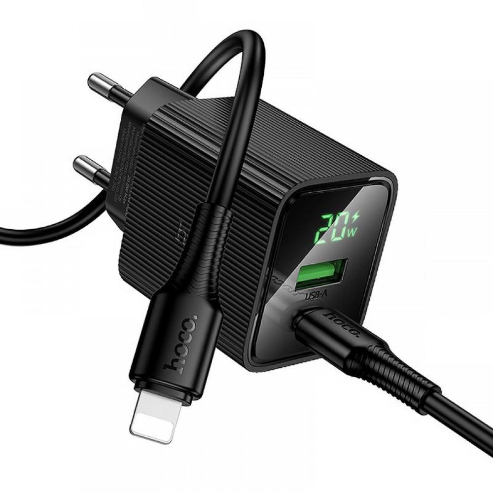 МЗП Hoco CS83A Excellent with digital display PD20W+QC3.0 (1USB-A/1C) + кабель Type-C to Lightning