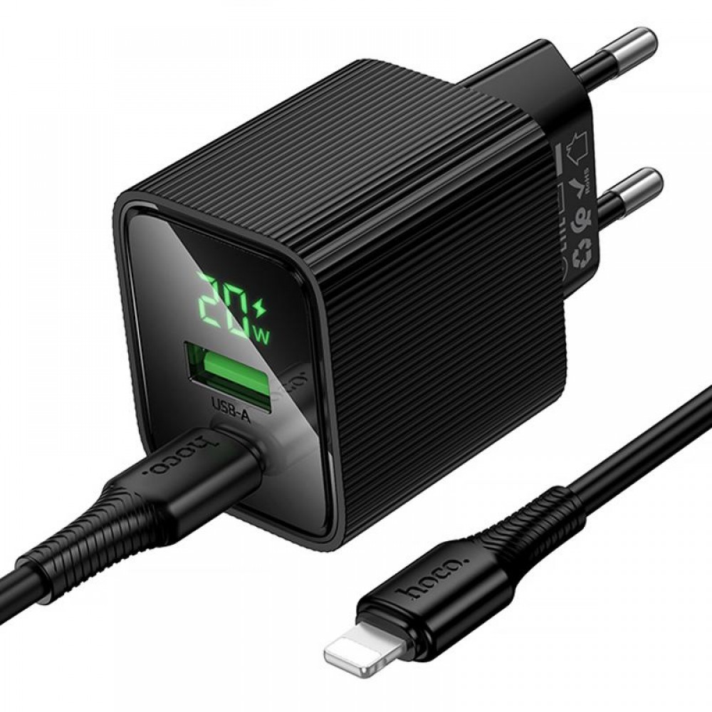МЗП Hoco CS83A Excellent with digital display PD20W+QC3.0 (1USB-A/1C) + кабель Type-C to Lightning