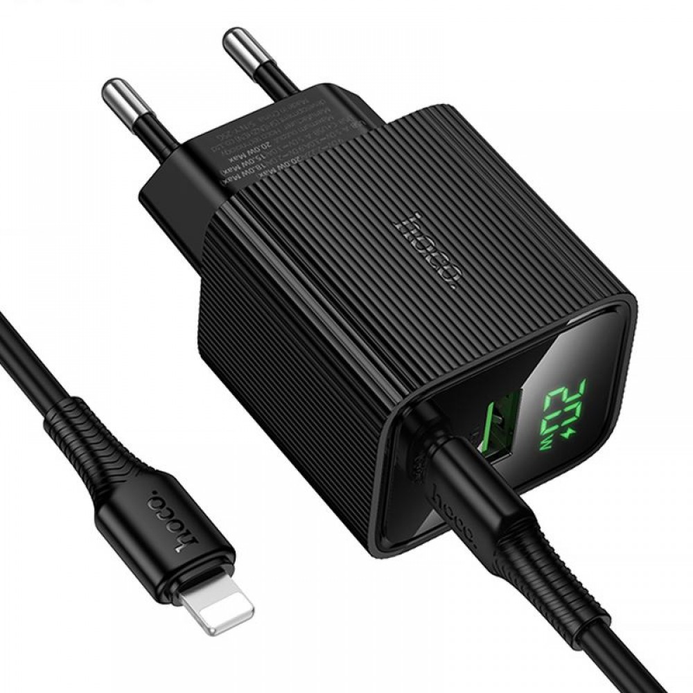 МЗП Hoco CS83A Excellent with digital display PD20W+QC3.0 (1USB-A/1C) + кабель Type-C to Lightning