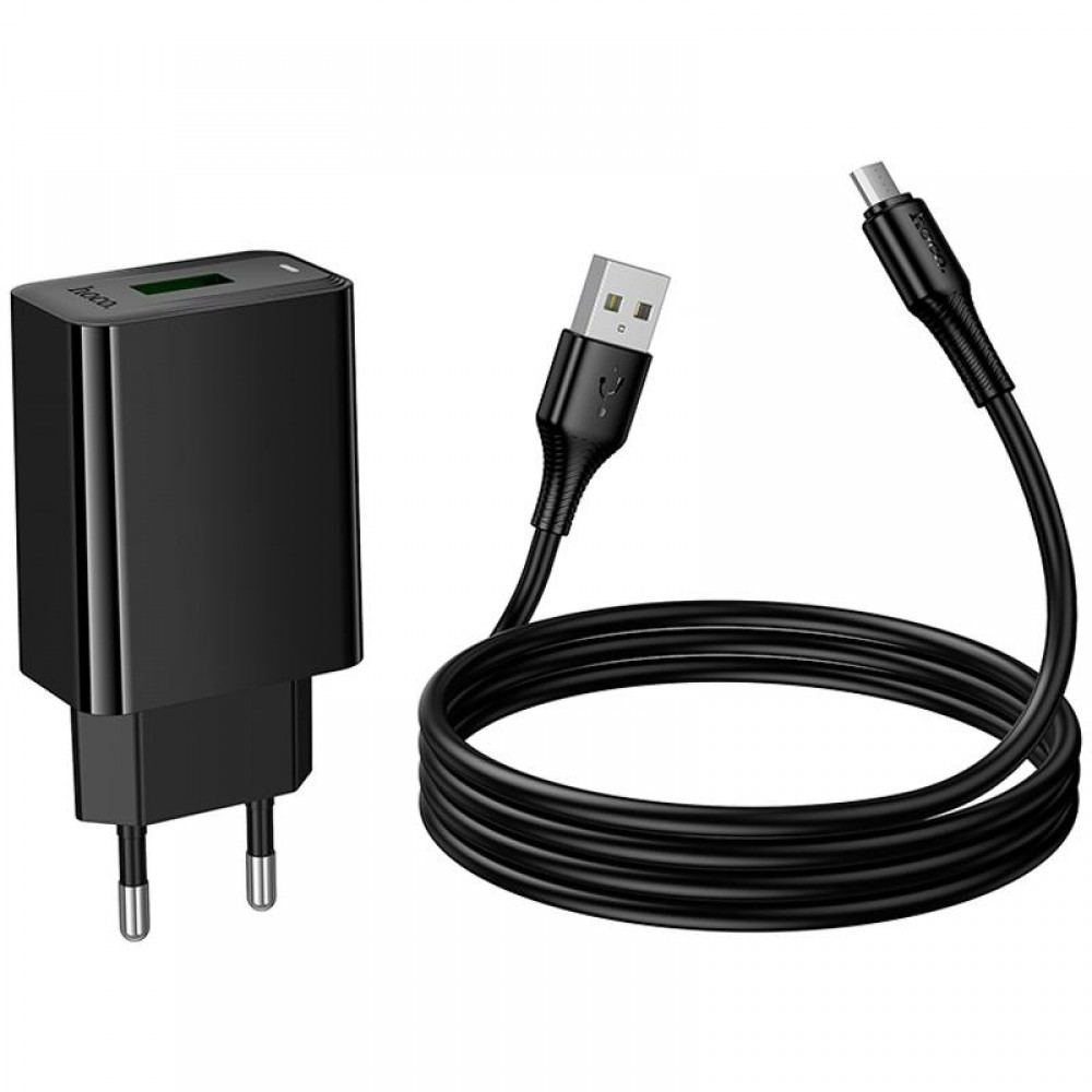 МЗП Hoco CS92A Leader 18W+QC3.0 (1USB-A) + кабель USB to MicroUSB