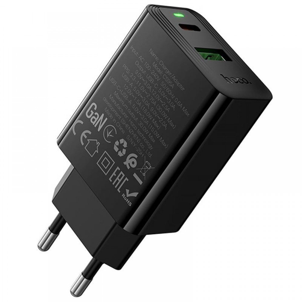 СЗУ Hoco CS95A Leader PD30W+QC3.0 (1USB-A/1C)