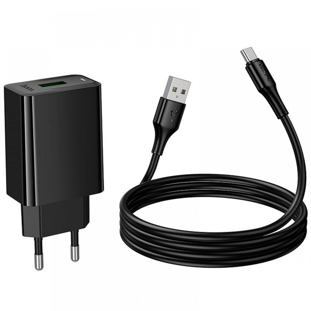 МЗП Hoco CS92A Leader 18W+QC3.0 (1USB-A) + кабель USB to Type-C