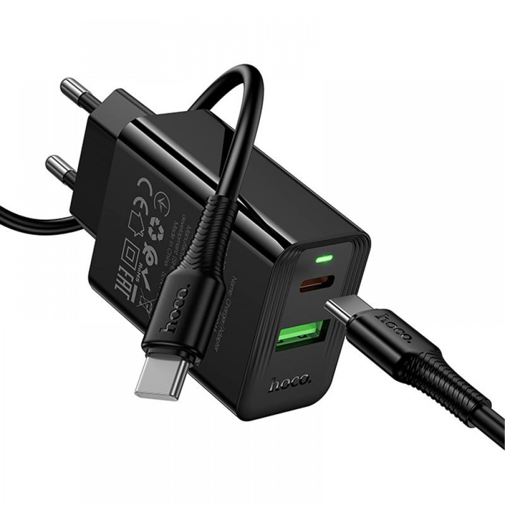 МЗП Hoco CS94A Leader PD20W+QC3.0 (1USB-A/1C) + кабель Type-C to Type-C