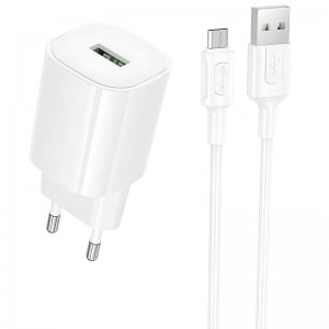 МЗП Borofone BA102A Pudding QC3.0 (1USB-A) + кабель USB to MicroUSB
