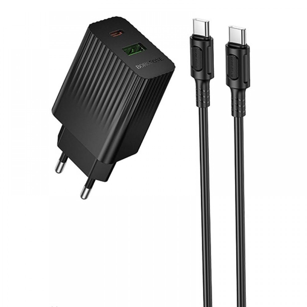 СЗУ Borofone BAS76A Source PD30W+QC3.0 (1USB-A/1C) + кабель Type-C to Type-C