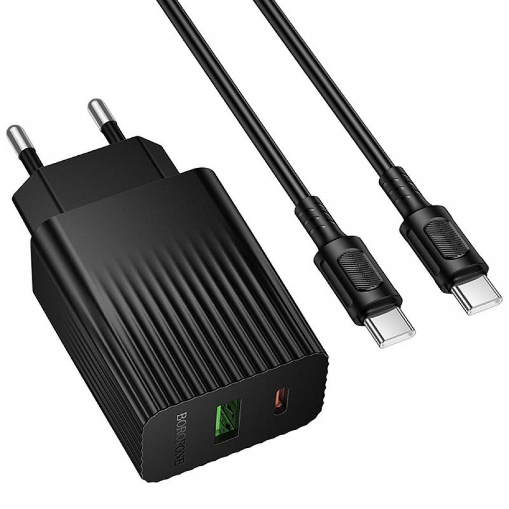 СЗУ Borofone BAS76A Source PD30W+QC3.0 (1USB-A/1C) + кабель Type-C to Type-C