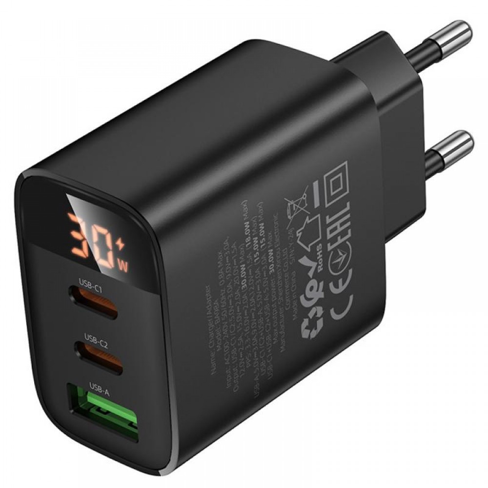 СЗУ Borofone BA98A Ilustre with digital display PD30W (1USB-A/2C)