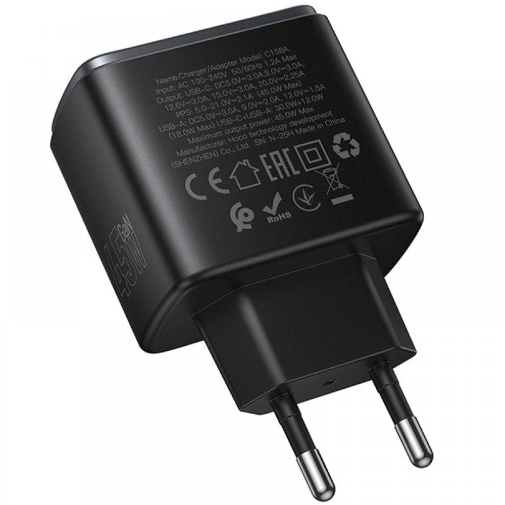 СЗУ Hoco C158A Upgrade PD45W (1USB-A/1C)
