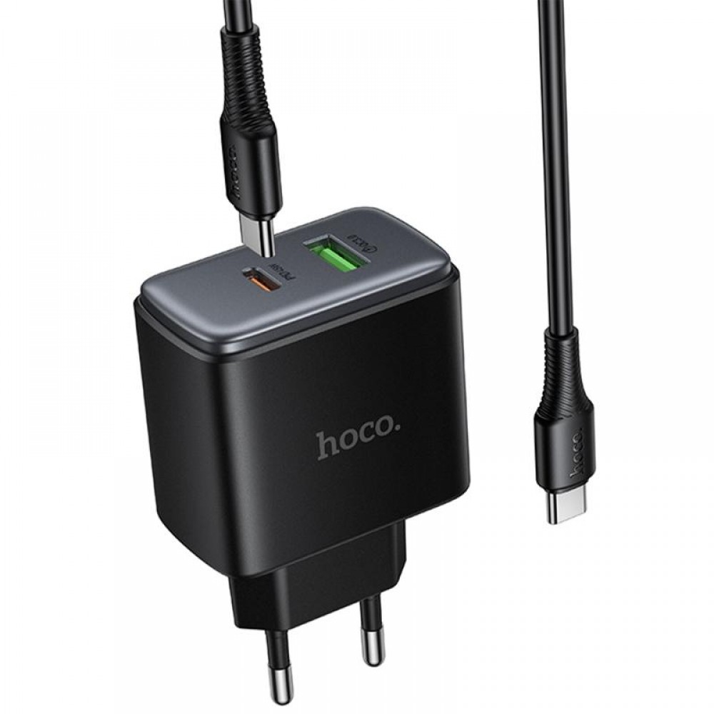 СЗУ Hoco C158A Upgrade PD45W (1USB-A/1C) + кабель Type-C to Type-C