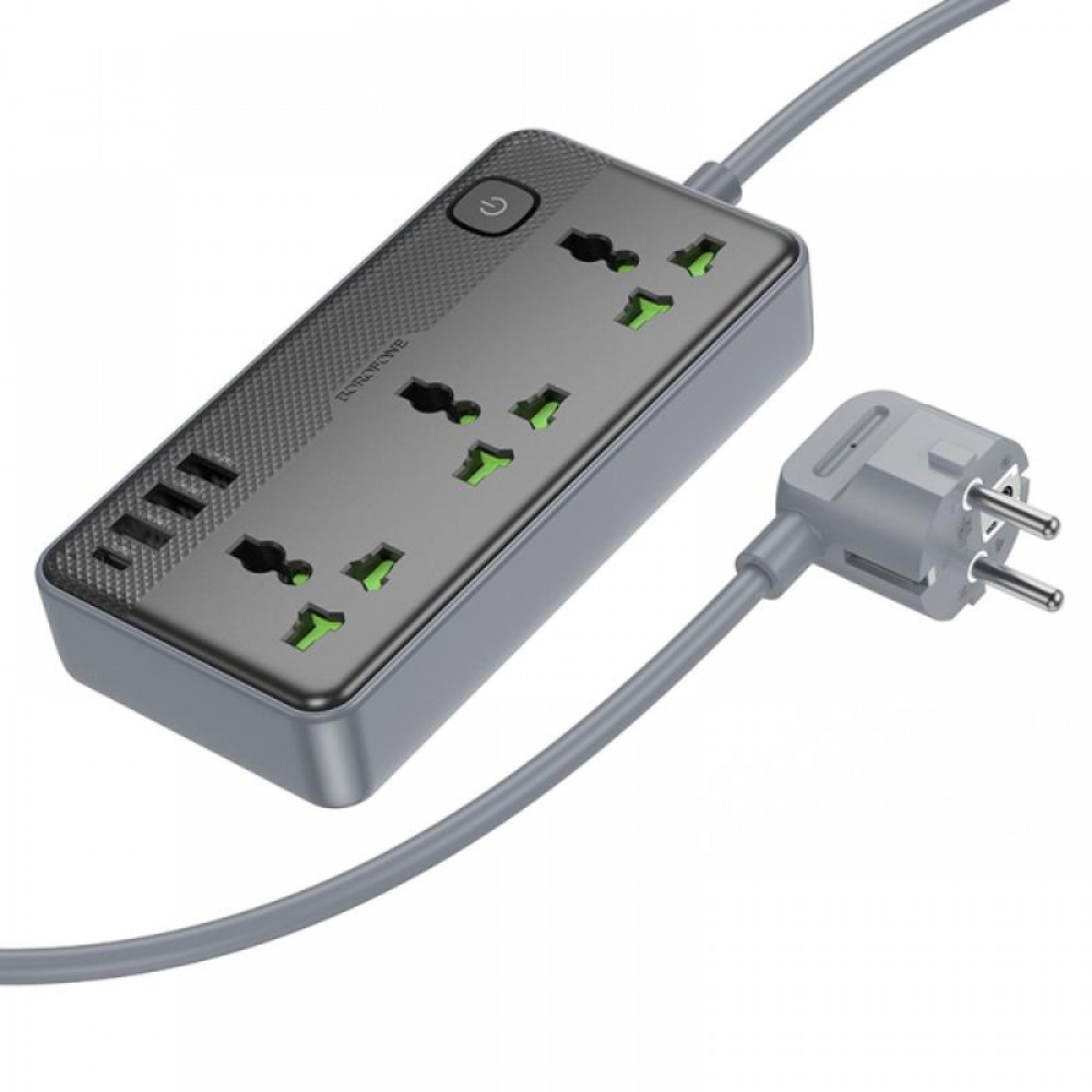 Удлинитель Borofone BAC2A (3USB-A/1C/3xSocket) (1.5m)