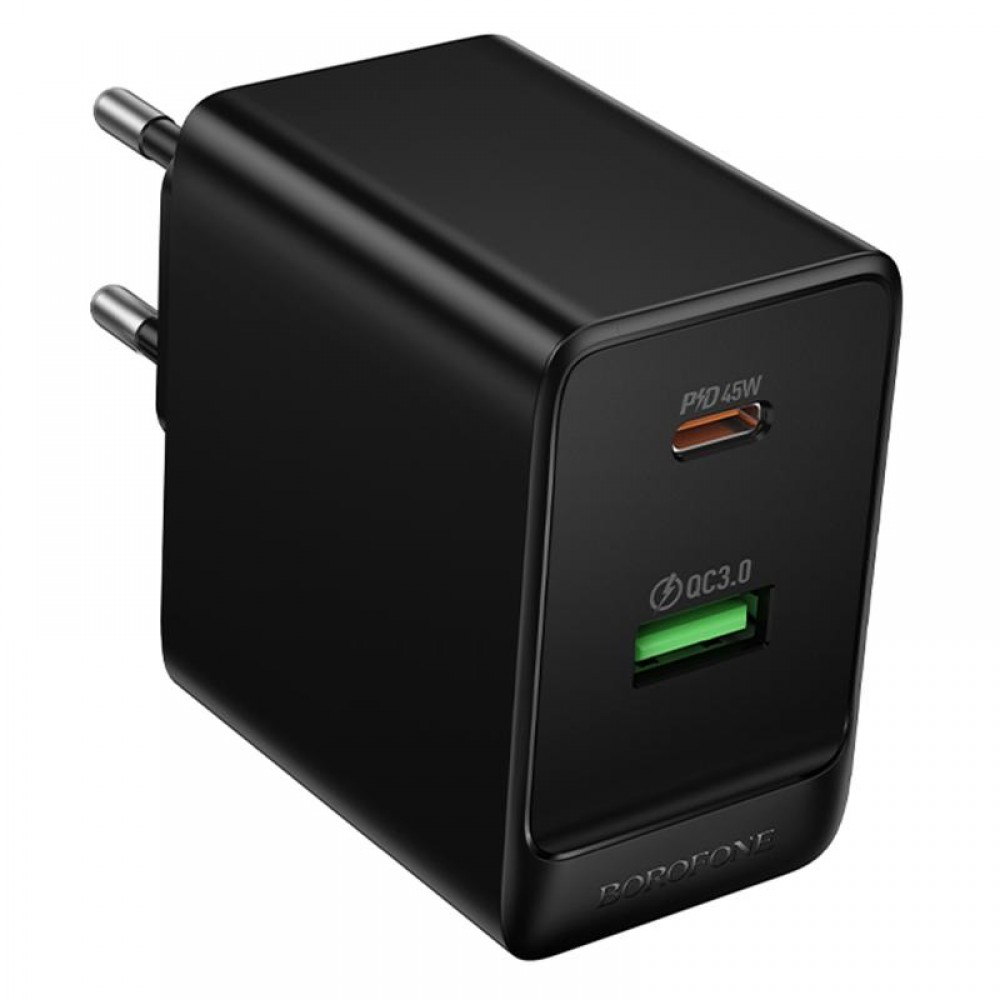 СЗУ Borofone BAS16A Erudite PD45W+QC3.0 (1USB-A/1C)