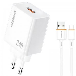 СЗУ Amaya E79D 2.4A (1USB-A) + кабель USB to Type-C