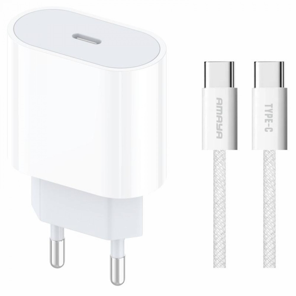 СЗУ Amaya E69S PD35W (1USB-C) + кабель Type-C to Type-C