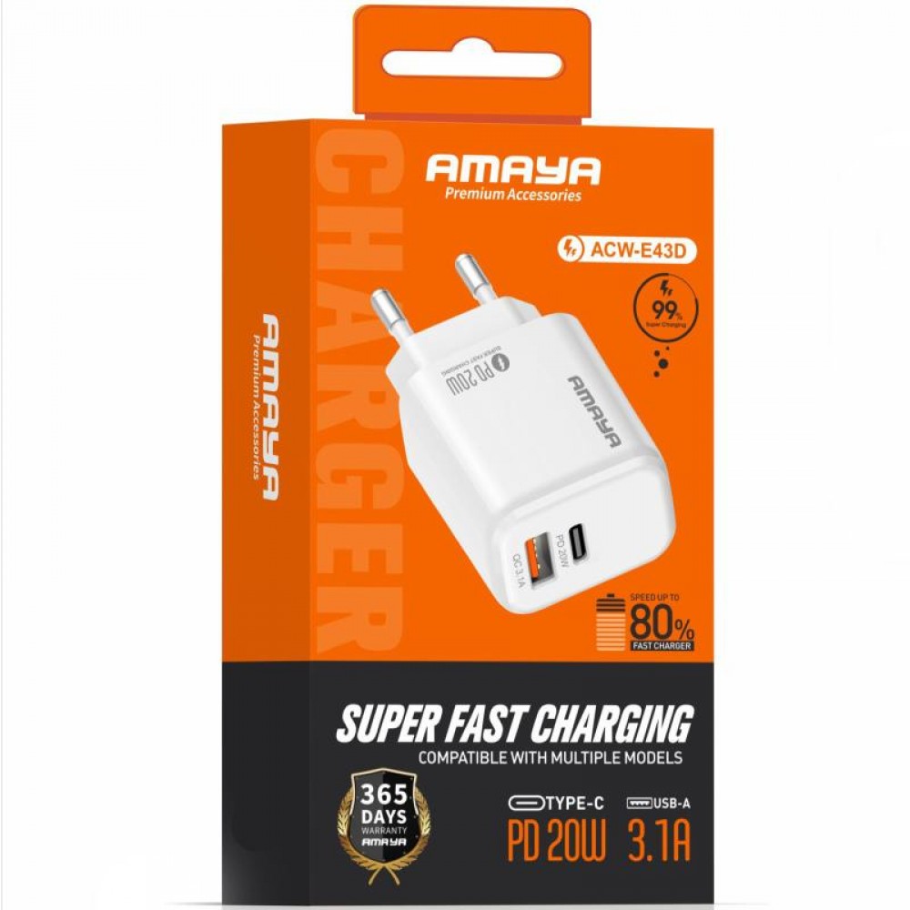 СЗУ Amaya E43D PD20W (1USB-A/1C)