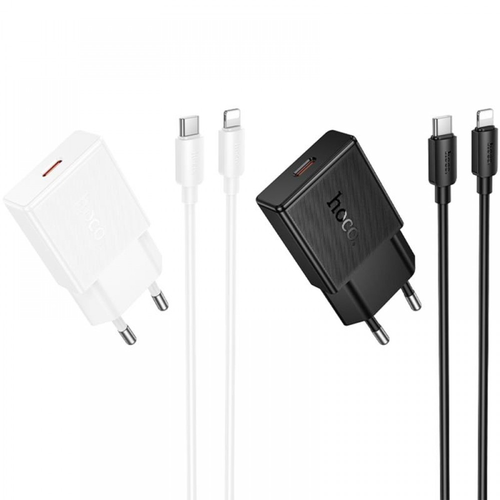 СЗУ Hoco N72 Speed ultra-thin PD20W (1USB-C) + кабель Type-C to Lightning