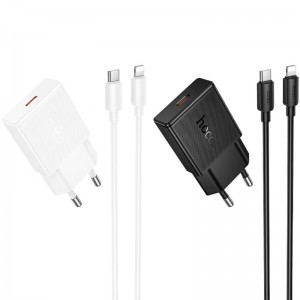 СЗУ Hoco N72 Speed ultra-thin PD20W (1USB-C) + кабель Type-C to Lightning
