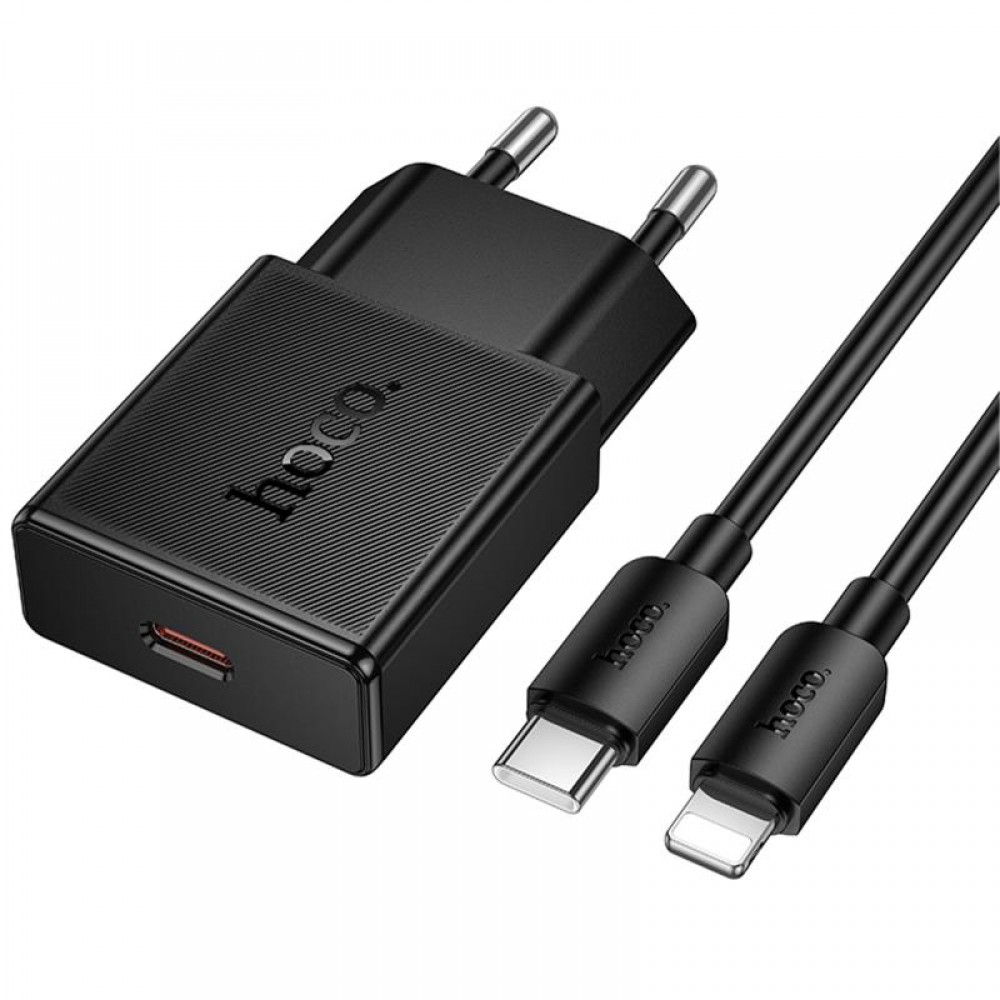 СЗУ Hoco N72 Speed ultra-thin PD20W (1USB-C) + кабель Type-C to Lightning