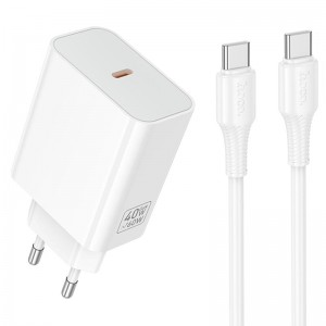 СЗУ Hoco C162A Source PD40W (1USB-C) + кабель Type-C to Type-C