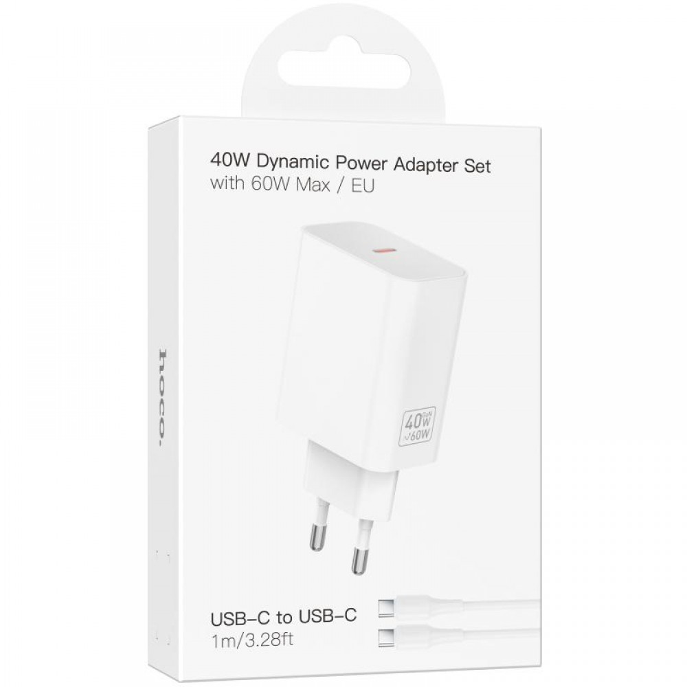 СЗУ Hoco C162A Source PD40W (1USB-C) + кабель Type-C to Type-C