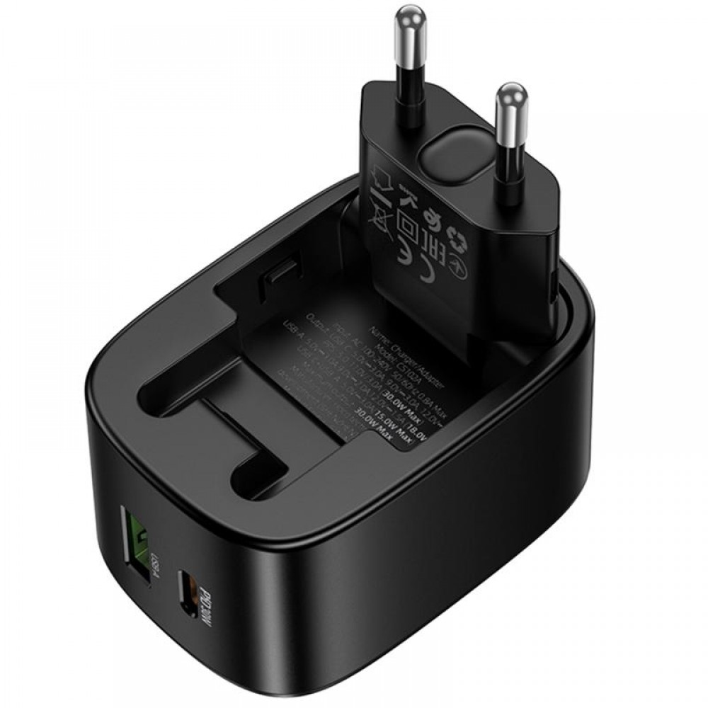 СЗУ Hoco CS102A Folding PD30W+QC3.0 (1USB-A/1C)