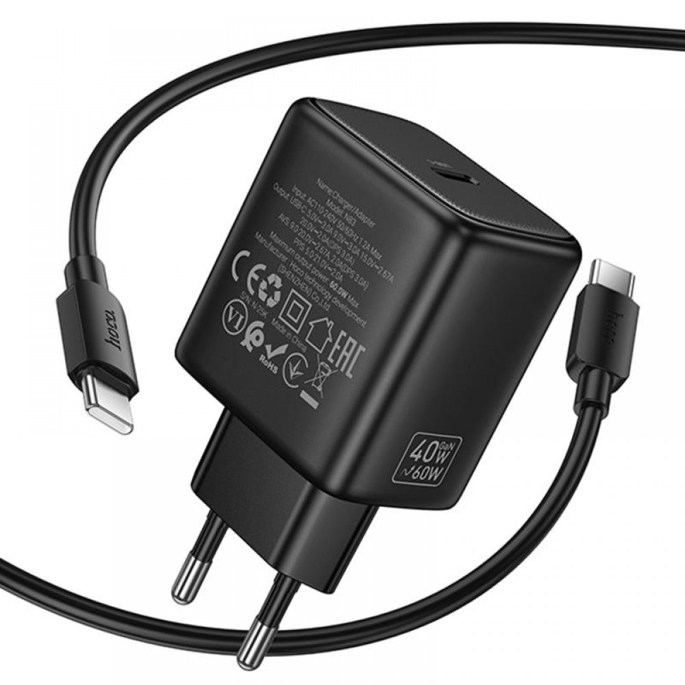 МЗП Hoco N83 Profit PD40W (1USB-C) + кабель Type-C to Type-C
