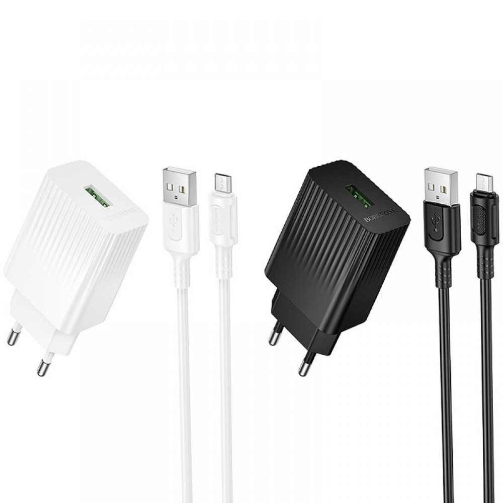 МЗП Borofone BAS72A Source QC3.0 (1USB-A) + кабель USB to MicroUSB