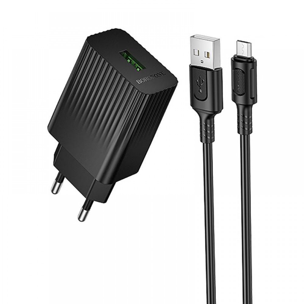МЗП Borofone BAS72A Source QC3.0 (1USB-A) + кабель USB to MicroUSB